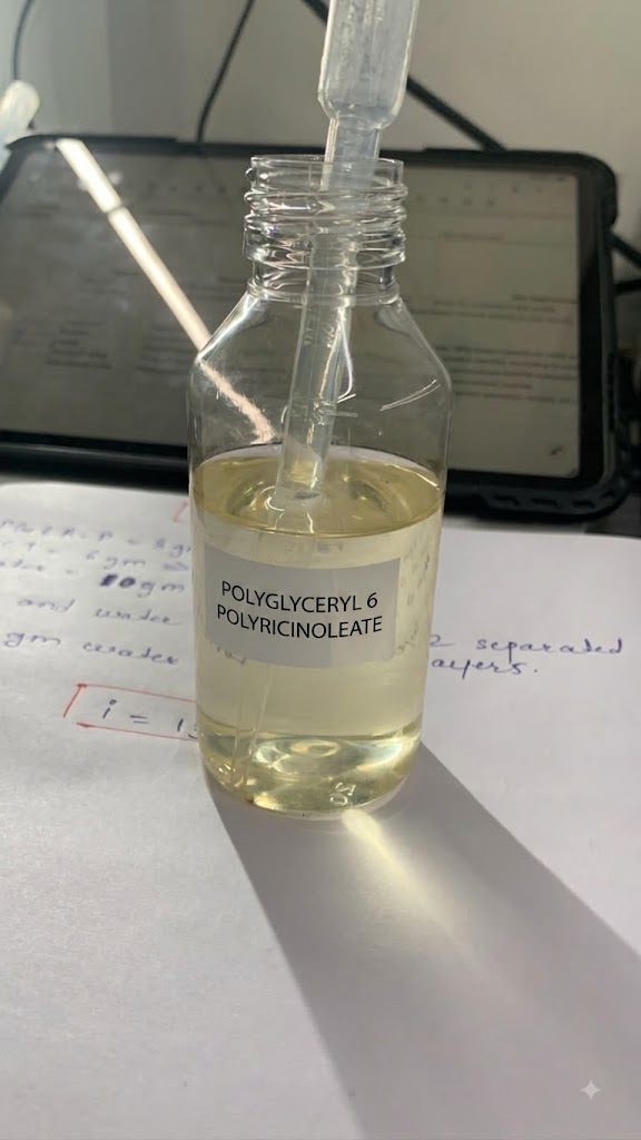 The supplied material as received, decanted into a glass bottle