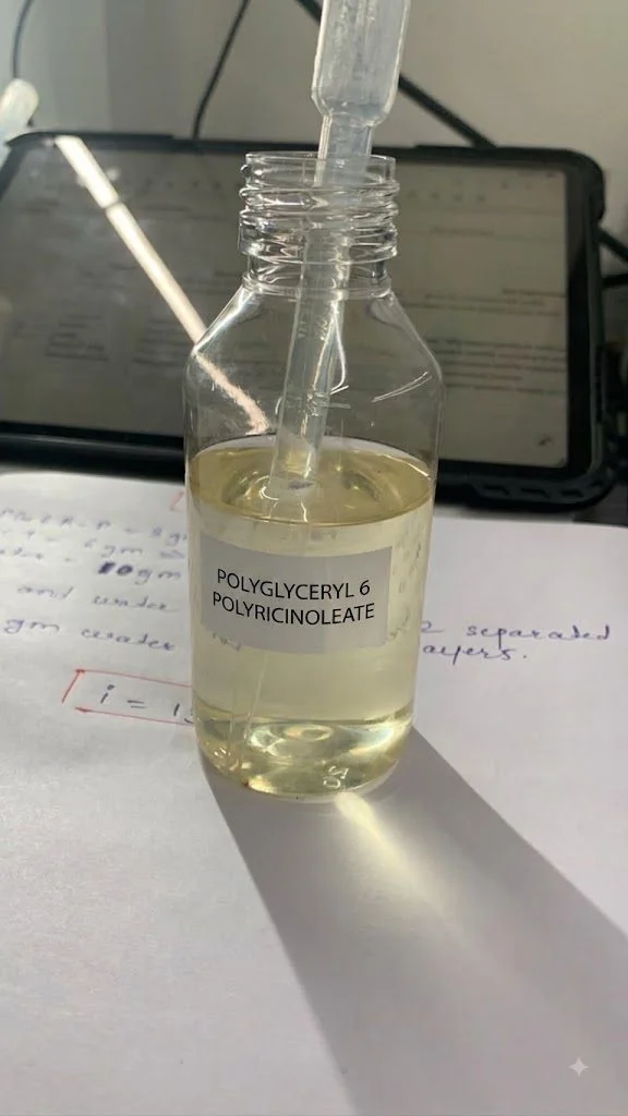 The supplied material as received, decanted into a glass bottle